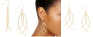 Macy's Polished & Textured Curved Bar Drop Earrings in 10k Gold